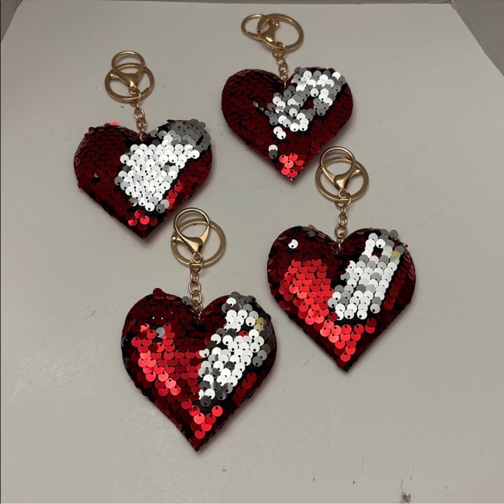 (4) Reversible Sequin Heart
Keychains Bundle NWT - image 1